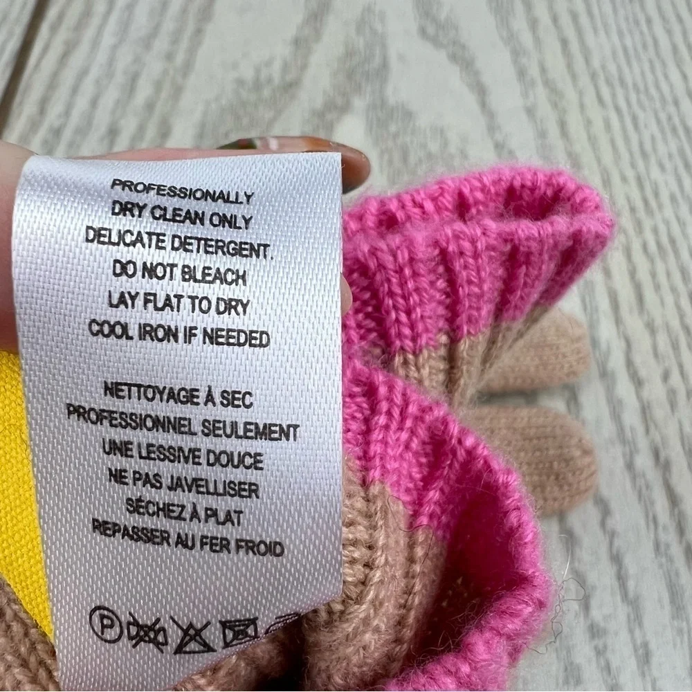 Kerri Rosenthal Womens Cashglove Colorblock Cashmere Gloves OS Ferris (tan) $128
